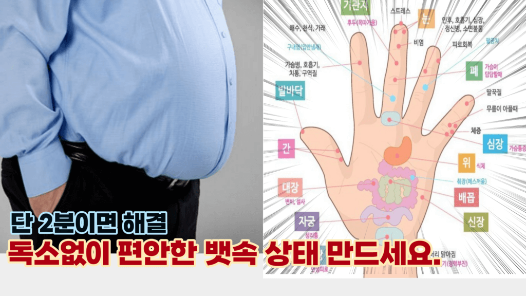 ‘여기 누르기만 하면 끝~’ 뱃속 지독한 독소 제거하는 지압법