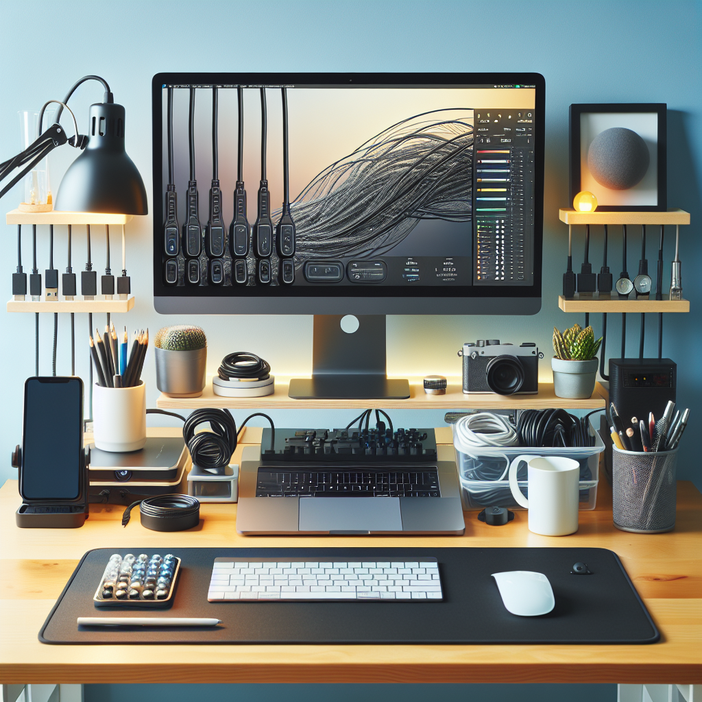 책상 위 케이블 정리, 작업 집중력 높아지는 구조