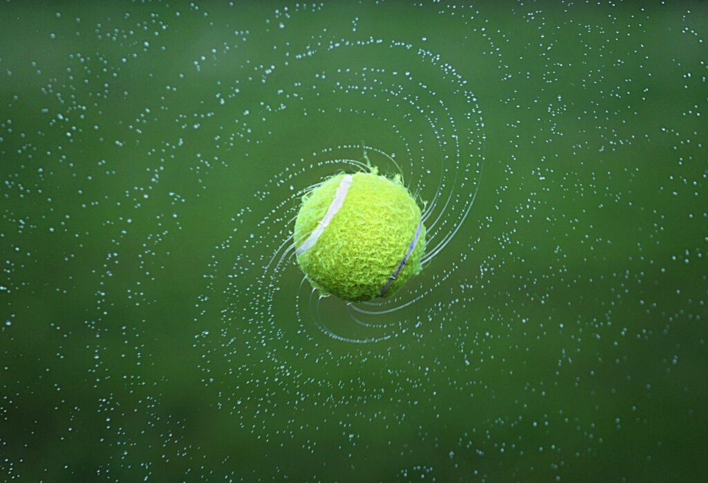tennis balls in dryer with blanket