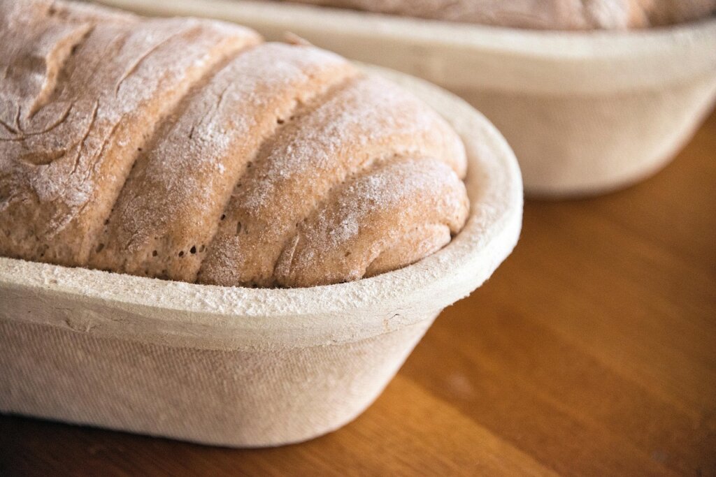 white flour and whole wheat flour side by side