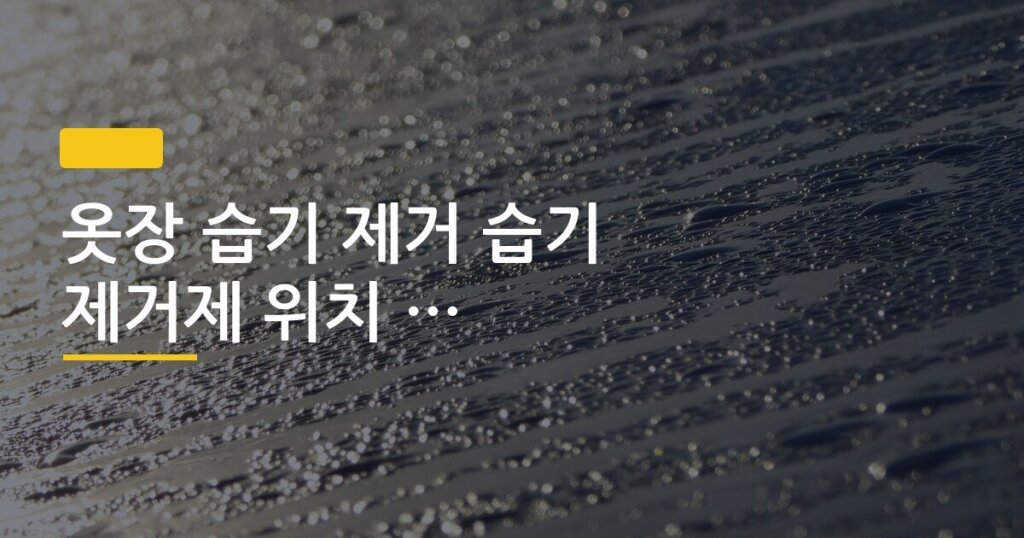 옷장 습기 제거 습기 제거제 위치 제대로 놓는 법